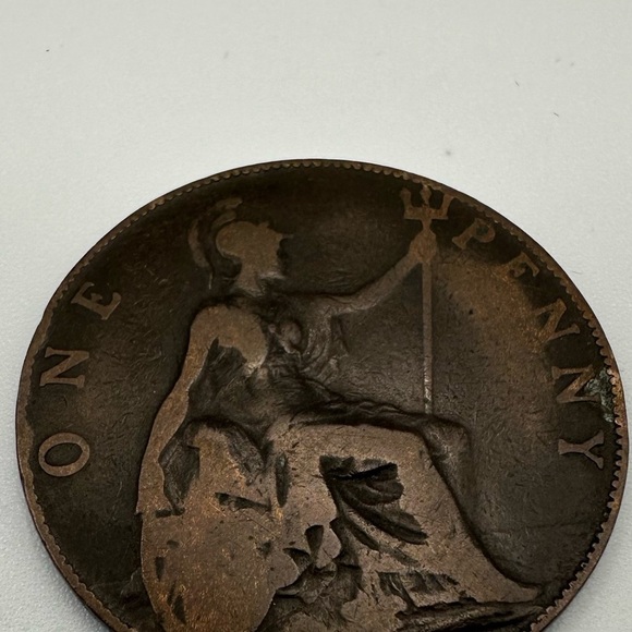 Vintage Coins - 1907 UK Great Britain Penny King Edward VII - Picture 5 of 5